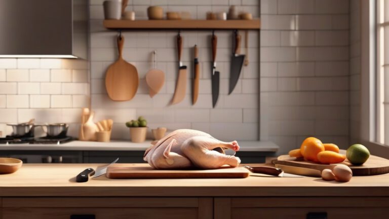 Свежая курица на разделочной доске перед приготовлением