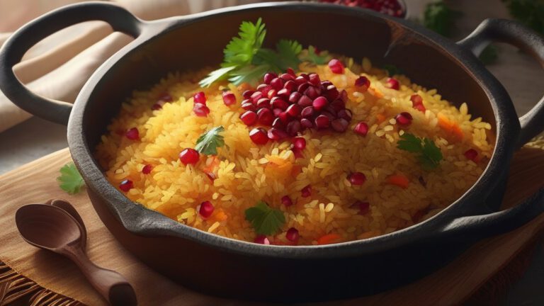 Свежеприготовленный плов с рассыпчатым рисом и золотистой морковью