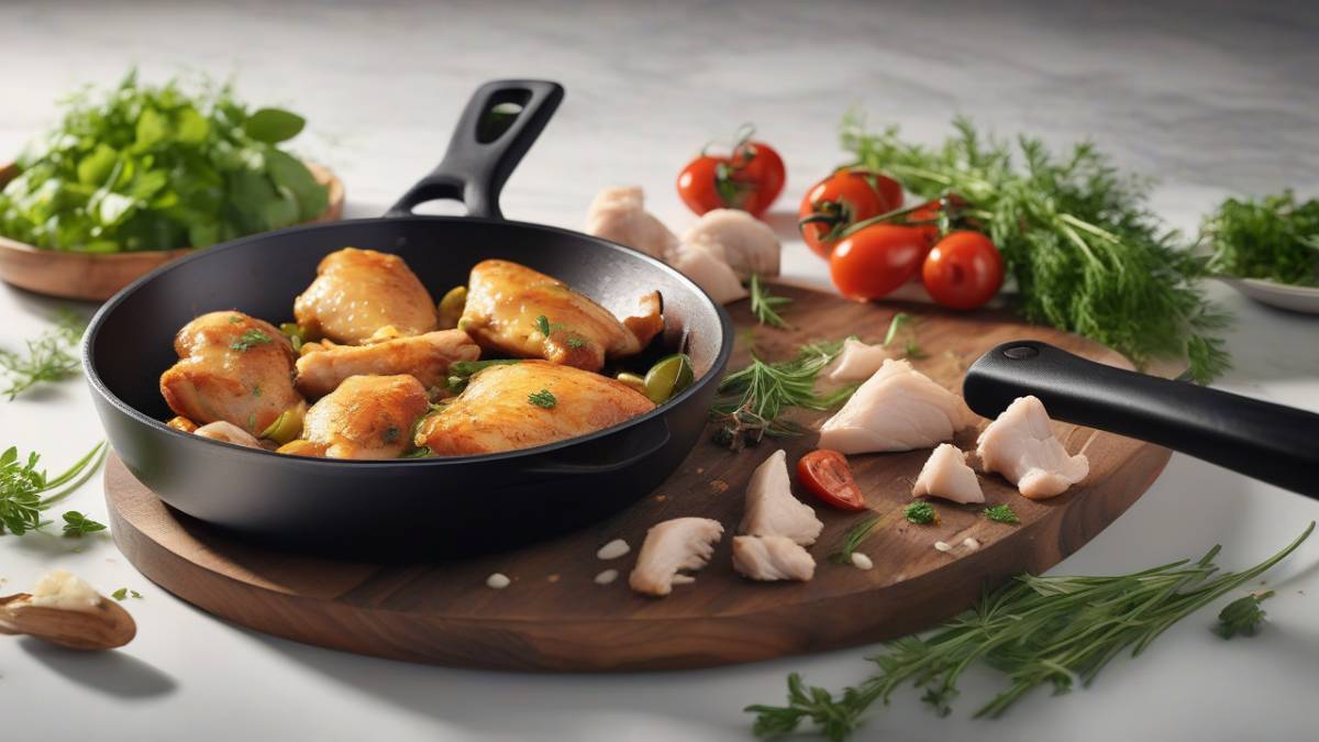 Приготовление курицы для домашнего ужина Куриные голени и филе, приготовленные на сковороде с зеленью
