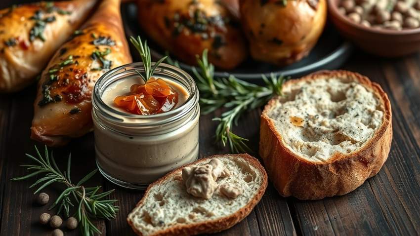 Запеченные куриные голени и домашний печеночный паштет как основа экономного мясного меню